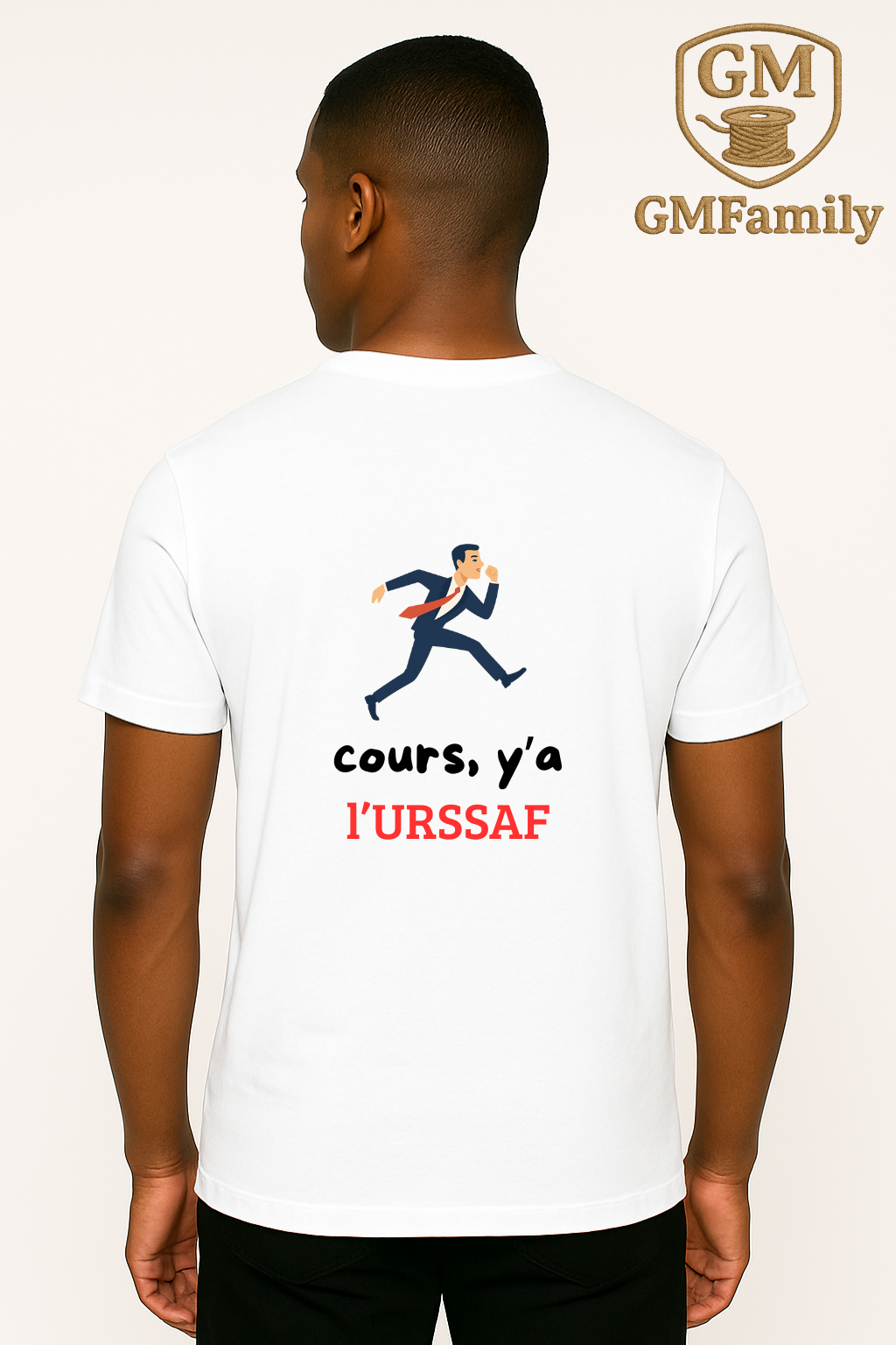 T-SHIRT « Cours, y’a l’Urssaf ! » – Unisexe – 100 % coton bio