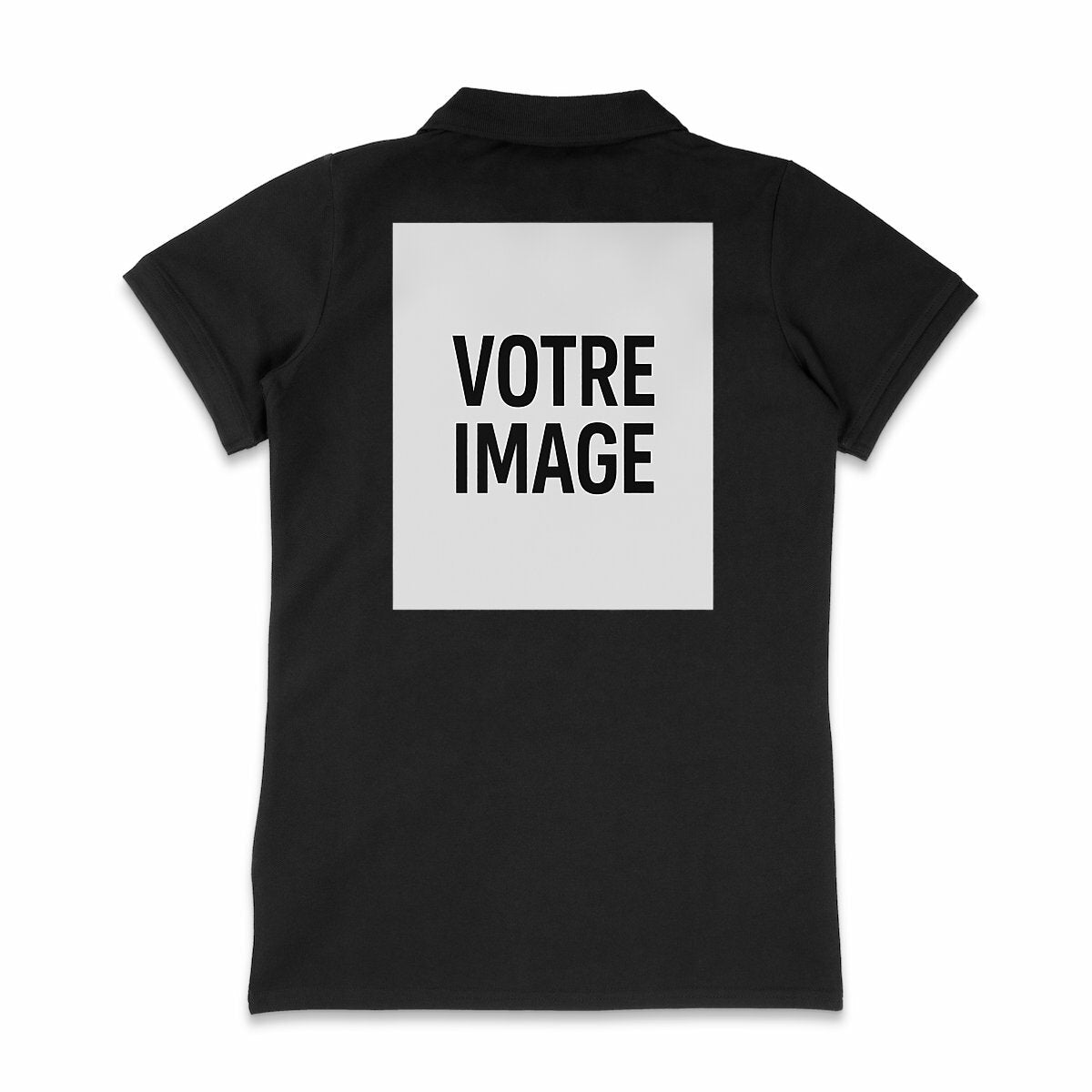 polo leger femme perso avant logo arriere texte logo