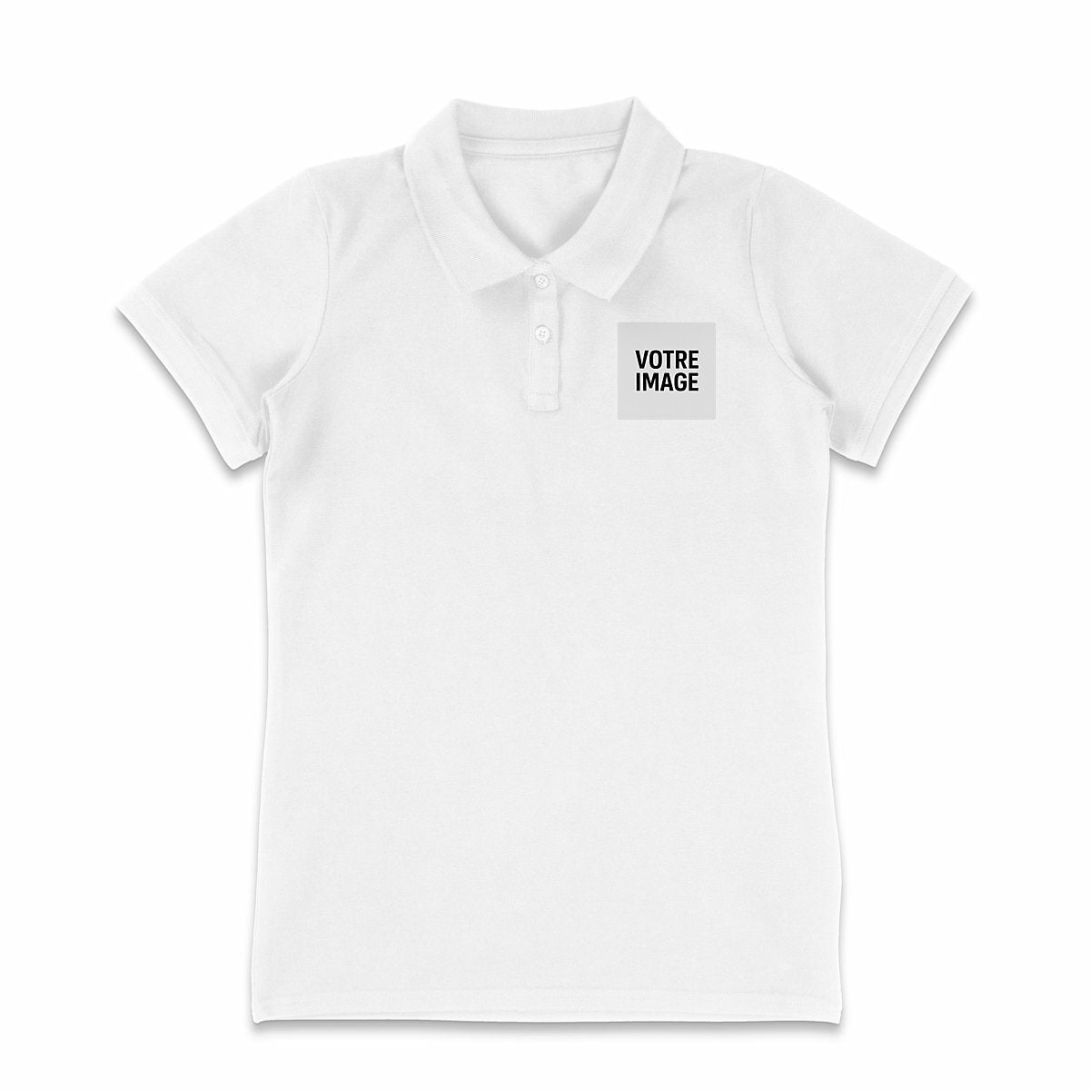 polo leger femme perso avant logo arriere texte logo
