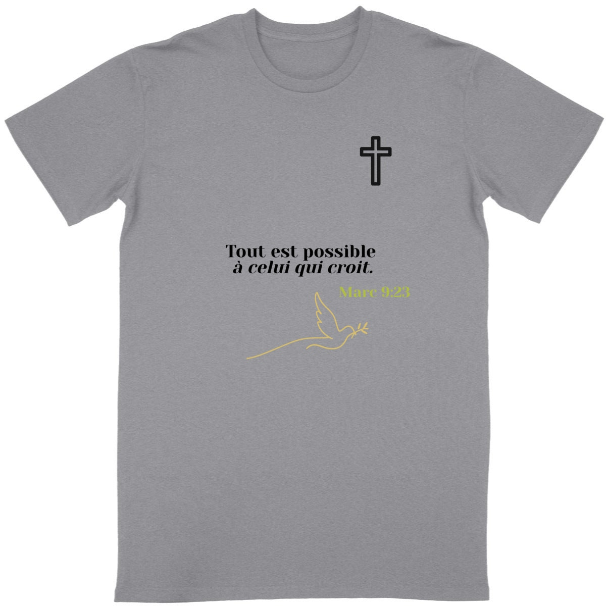 ?️ T-shirt Foi & Grâce – "L’amour ne périt jamais."