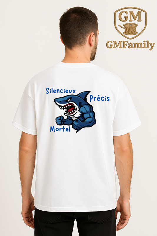 🦈 T-SHIRT OVERSIZE "REQUIN" – Silencieux, précis, mortel.