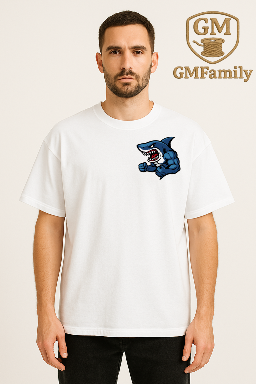 🦈 T-SHIRT OVERSIZE "REQUIN" – Silencieux, précis, mortel.