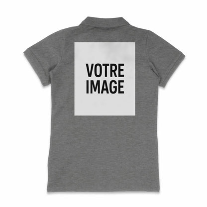 polo leger femme perso avant logo arriere texte logo