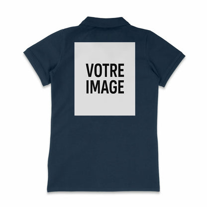 polo leger femme perso avant logo arriere texte logo