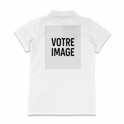 polo leger femme perso avant logo arriere texte logo