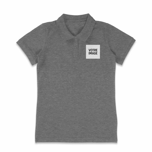 polo leger femme perso avant logo arriere texte logo