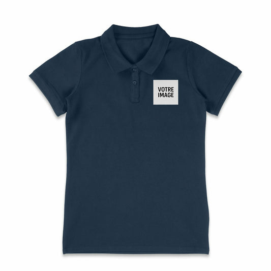 polo leger femme perso avant logo arriere texte logo