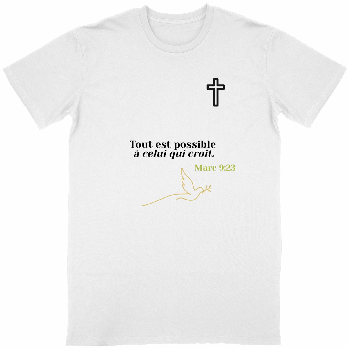 ?️ T-shirt Foi & Grâce – "L’amour ne périt jamais."