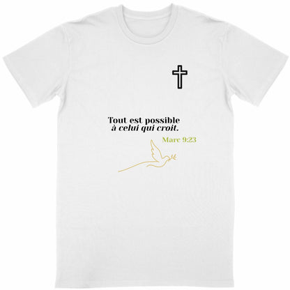 ?️ T-shirt Foi & Grâce – "L’amour ne périt jamais."