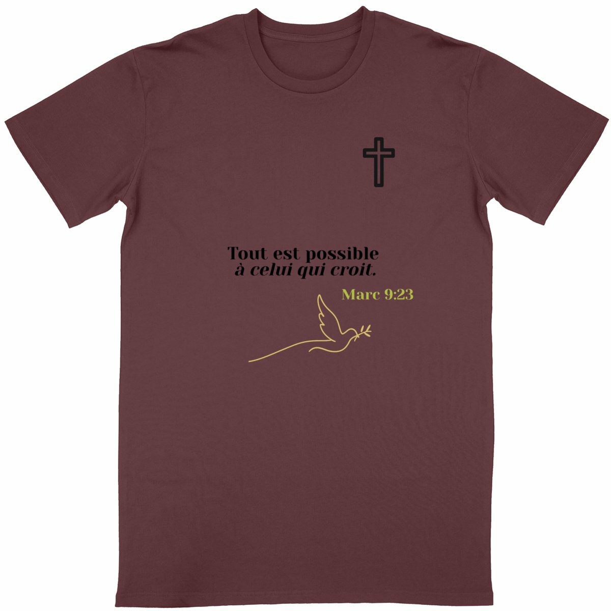 ?️ T-shirt Foi & Grâce – "L’amour ne périt jamais."